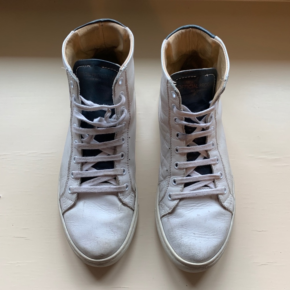 White leather official program sneakers